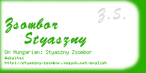 zsombor styaszny business card